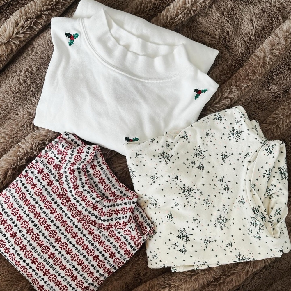 Set of 3 Festive Long Sleeves (SIZE M)